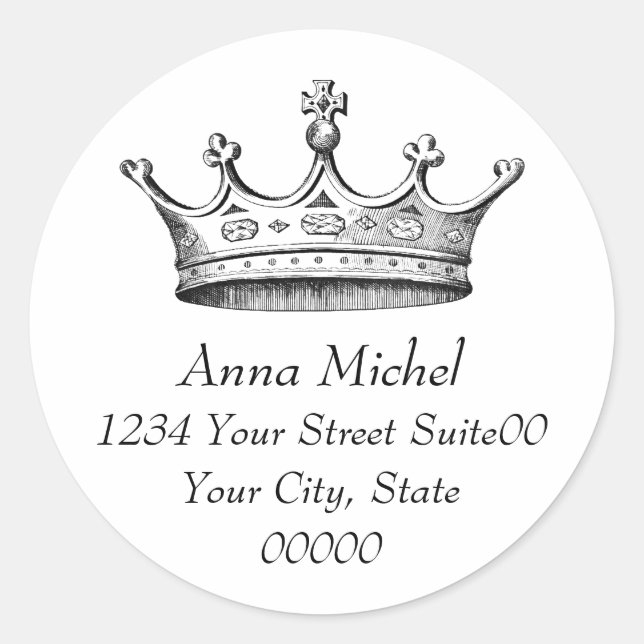 Sticker d'adresse de la Couronne Princess (Devant)