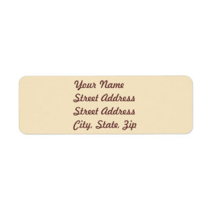 Sticker d'adresse de retour de crème