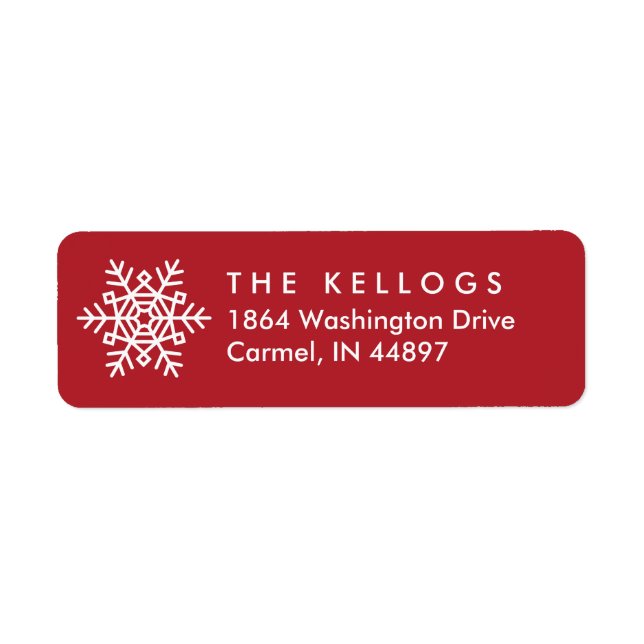 Sticker d'adresse de retour de Noël rouge (Devant)