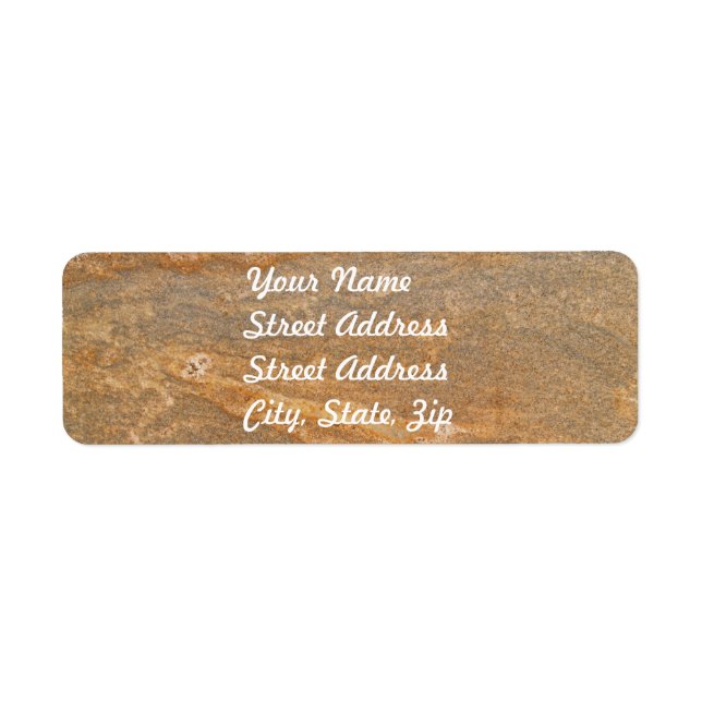 Sticker d'adresse de retour en marbre Brown rouill (Devant)
