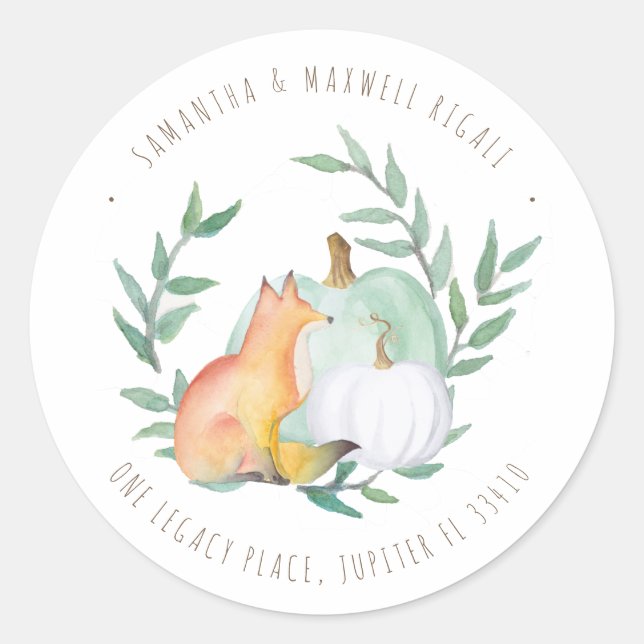 Sticker d'adresse de retour Fox - Baby shower de n (Devant)