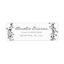 Sticker d'adresse de retour Mariage de couronne fl