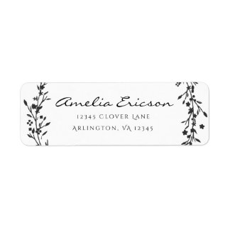 Sticker d'adresse de retour Mariage de couronne fl
