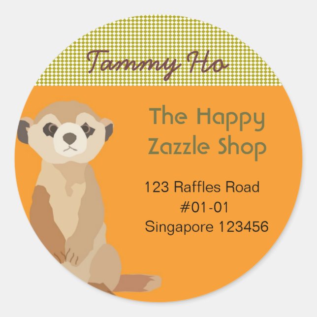 Sticker d'adresse de retour Meerkat (Devant)