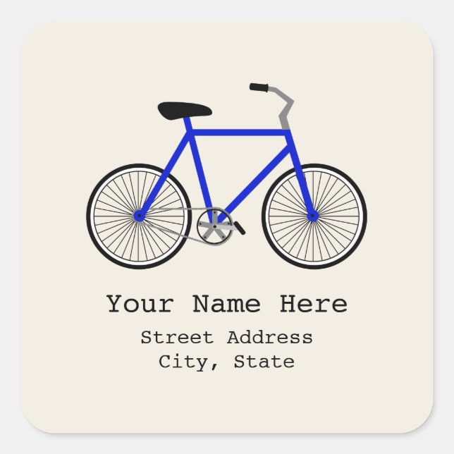 Sticker d'adresse de vélo bleu (Devant)
