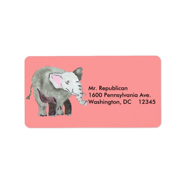 Sticker d'adresse éléphant (Devant)