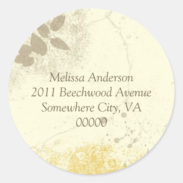 Sticker d'adresse Jardin Floral Jaune (Devant)