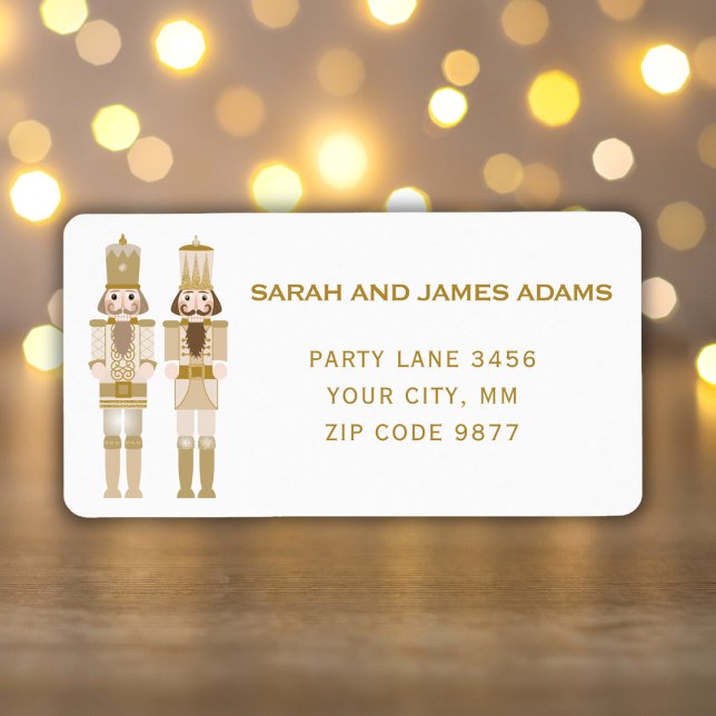 STICKER D'ADRESSE NUTCRACKER D'OR NOËL (Créateur téléchargé)