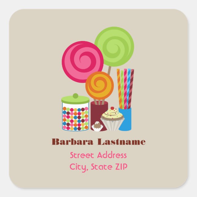 Sticker d'adresse pour bonbons et sucreries (Devant)