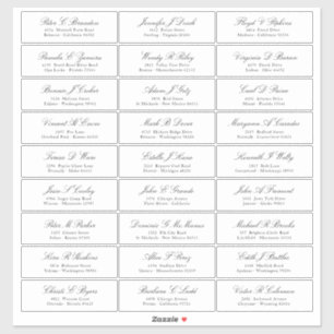 Sticker d'adresse pour les noms d'invités de scrip
