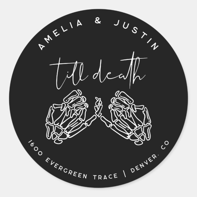Sticker d'adresse pour Mariage gothique jusqu'à la (Devant)