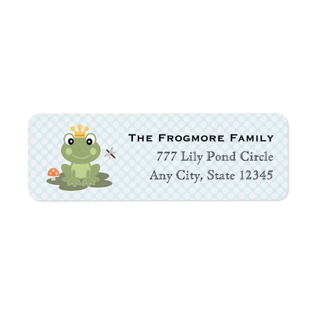 Sticker d'adresse Prince de grenouille Étiquettes (Devant)