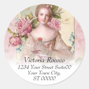 Sticker d'adresse Rococo rose
