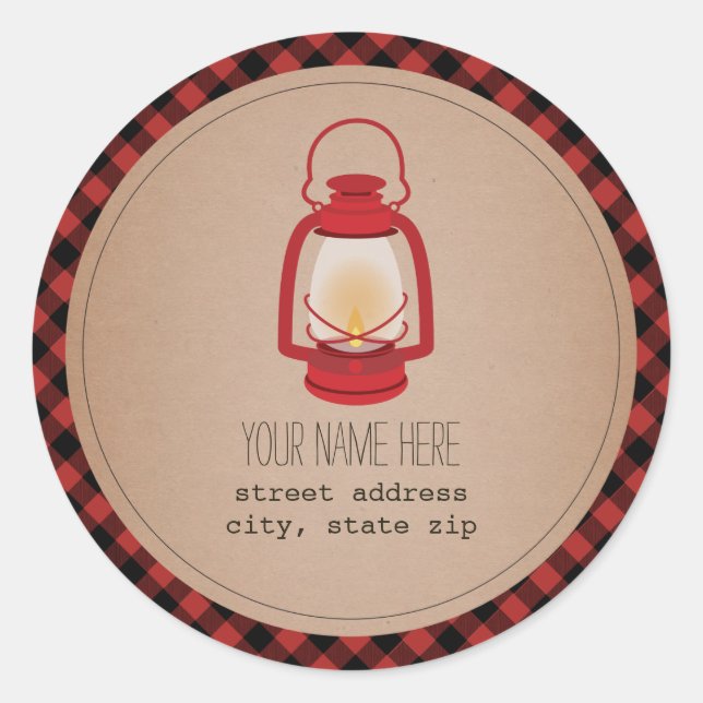 Sticker d'adresse rouge-lanterne (Devant)