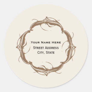Sticker d'adresse vintage - Brown