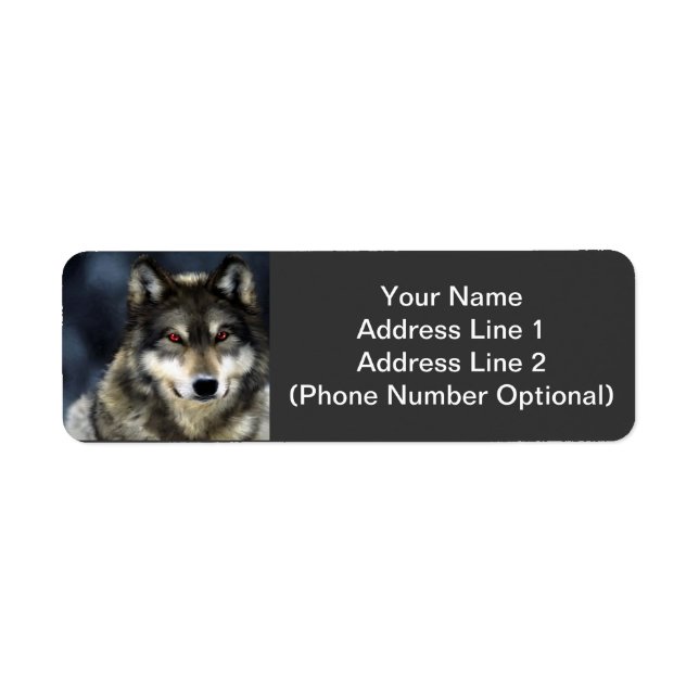 Sticker d'adresse Wolf (Devant)
