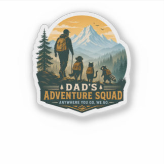 Sticker Dad's Adventure Squad Retro Mountain Hiking Gift