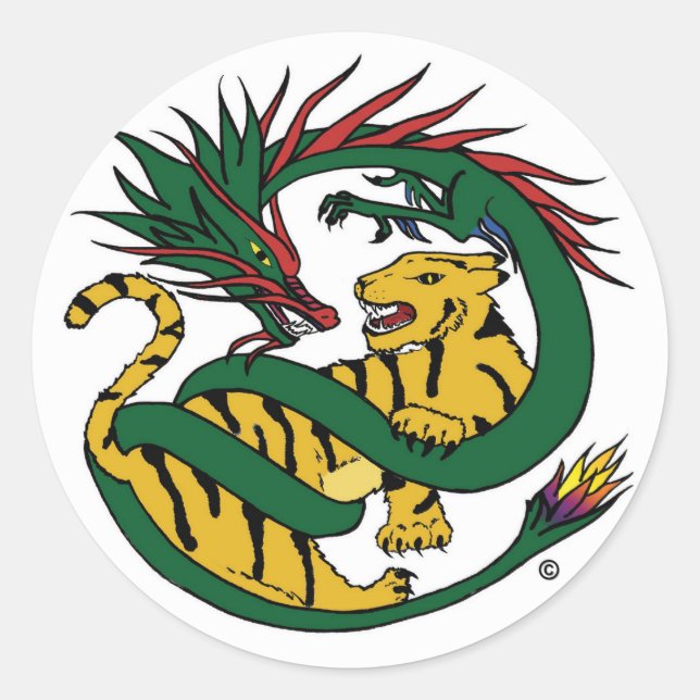 Sticker D'Affichage Tigre Et Dragon (Devant)