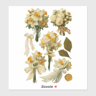 Sticker Daffodils Bouquet Spring Wedding Fussy Cut