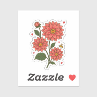 Sticker Dahlia Flower