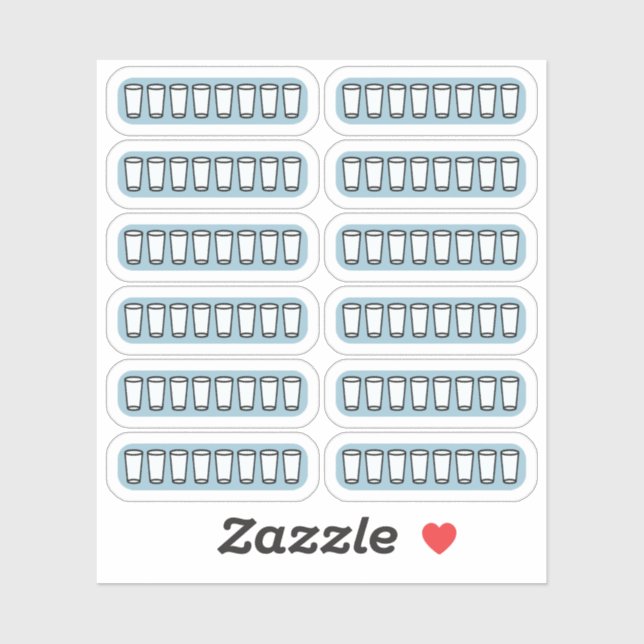 Sticker Daily Water Tracker Bujo Planner (Feuille)