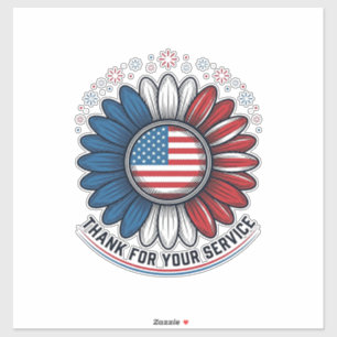 Sticker Daisy patriotique Merci pour votre chemise de serv