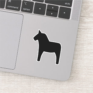 Sticker Dala Horse Black Vinyl