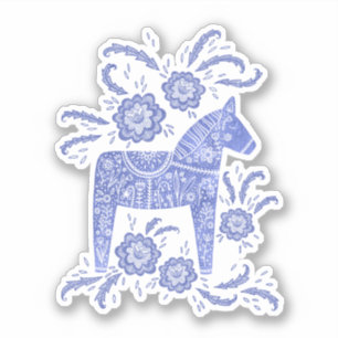 Sticker Dala suédois Cheval bleu