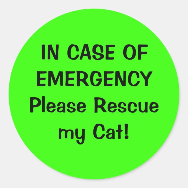 Sticker d'alerte pour animaux (Devant)