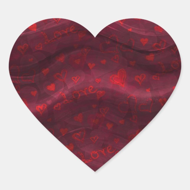 Sticker d'amour rouge foncé (Devant)