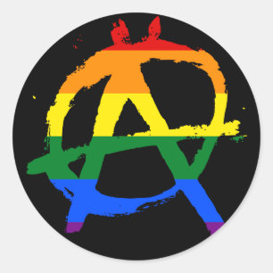 Sticker d'anarchie arc-en-ciel