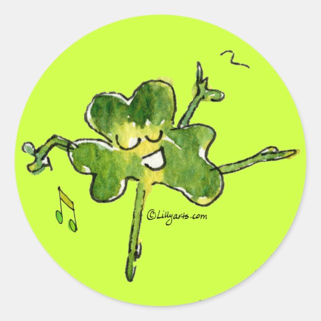 Sticker Dancing Irish Shamrock n Roll 10 (Devant)