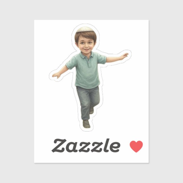 Sticker Dancing Jewish Boy – Joyful & Lively Design (Feuille)