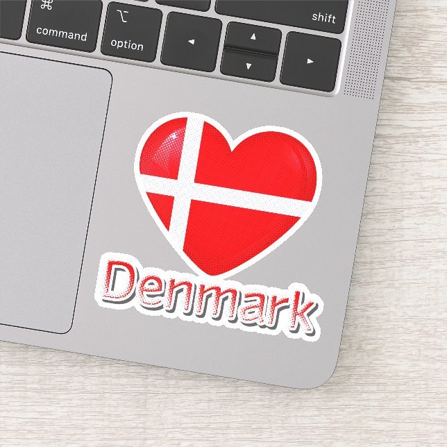 Sticker Danemark - Coeur du drapeau (Détail)