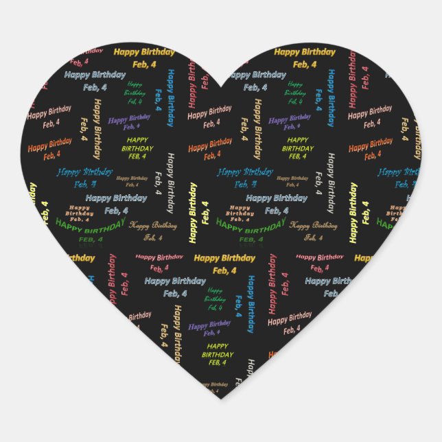 Sticker d'anniversaire, 4 février (Devant)