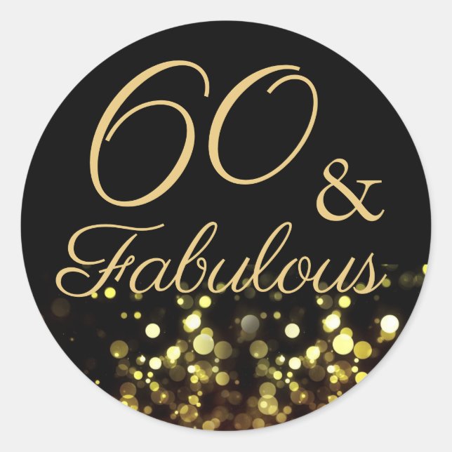 Sticker d'anniversaire 60 et fabuleux Black and Go (Devant)