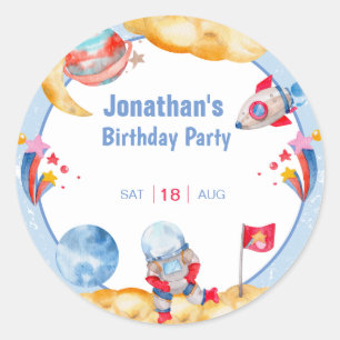 Sticker d'anniversaire d'astronaute extérieur pers