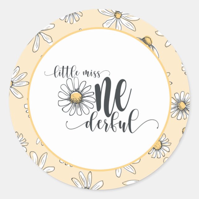 Sticker d'anniversaire de marguerite - Little Miss (Devant)
