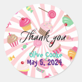 Sticker d'anniversaire de Merci personnalisé