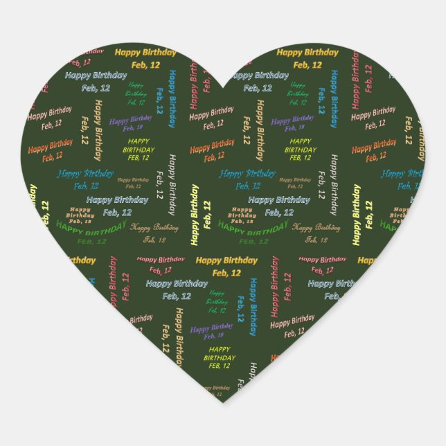 Sticker d'anniversaire du 12 février (Devant)