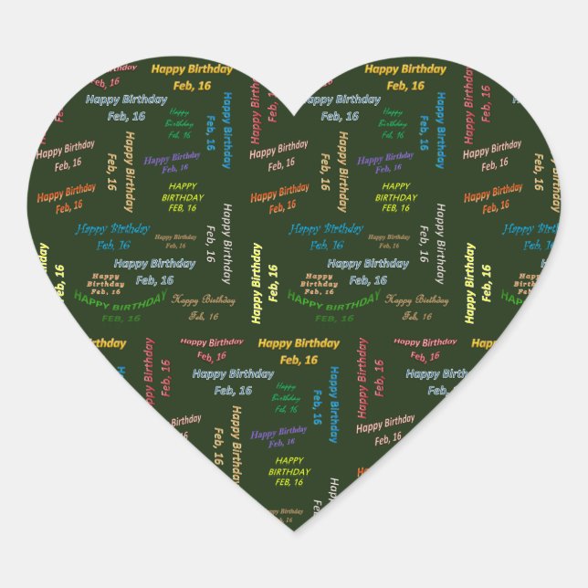 Sticker d'anniversaire du 16 février (Devant)