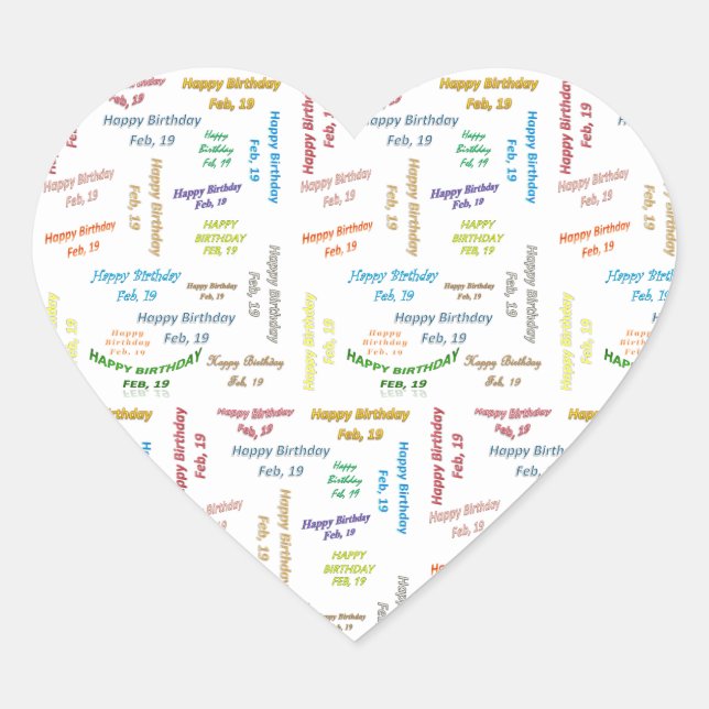 Sticker d'anniversaire du 19 février (Devant)