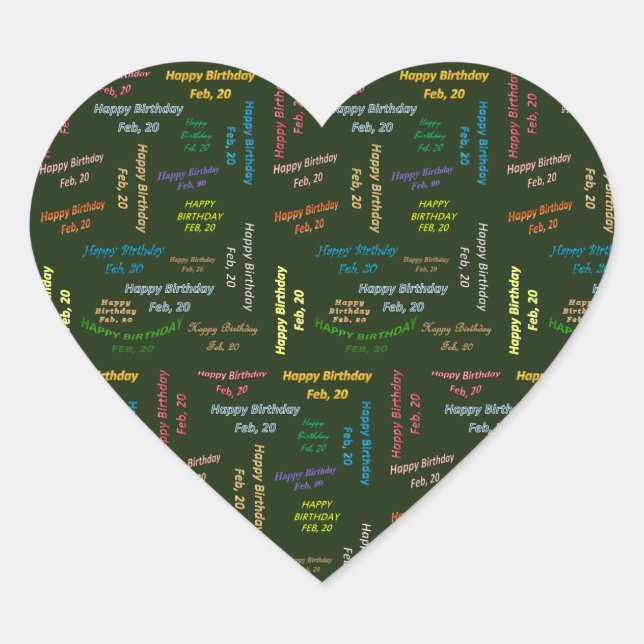 Sticker d'anniversaire du 20 février (Devant)