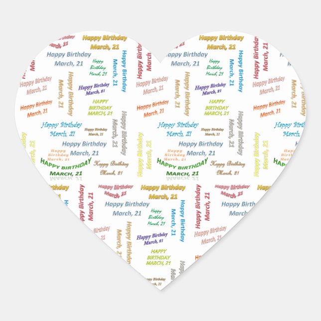 Sticker d'anniversaire du 21 mars (Devant)