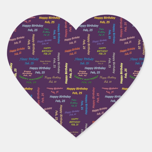 Sticker d'anniversaire du 25 février (Devant)