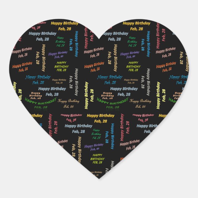 Sticker d'anniversaire du 28 février (Devant)