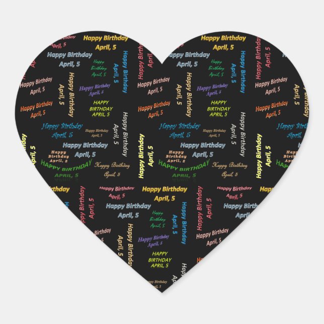 Sticker d'anniversaire le 5 avril (Devant)