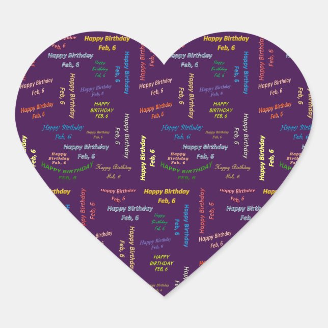 Sticker d'anniversaire le 6 février (Devant)