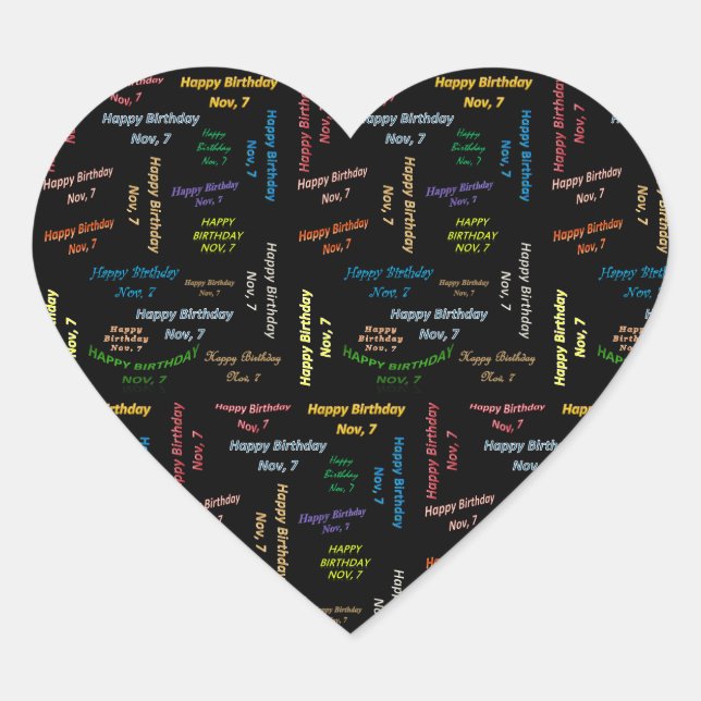 Sticker d'anniversaire le 7 novembre (Devant)