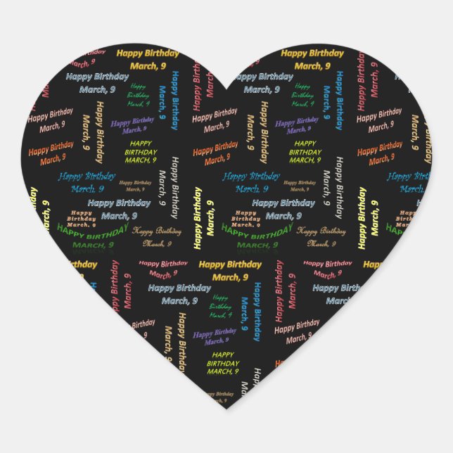 Sticker d'anniversaire le 9 mars (Devant)